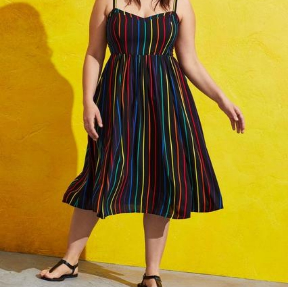 Torrid PRIDE midi challis skater dress